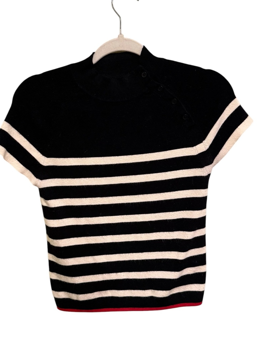 Anthropologie Maeve Black and Cream Striped Top